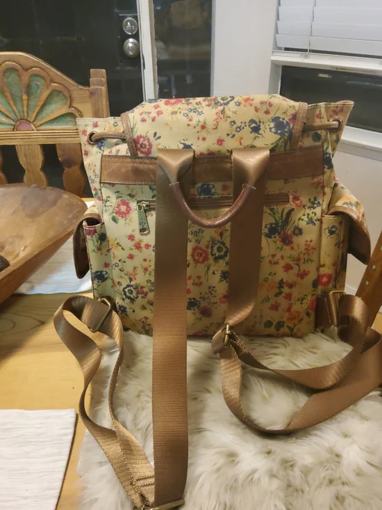 Patricia Nash Floral Canvas Backpack VGUC~EUC - Picture 8 of 15